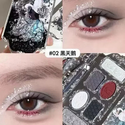 Flower Knows Swan Ballet Series Makeup 6 Color Eyeshadow Palette Matte Pearl Face Palette Glitter Palette Cosmetics