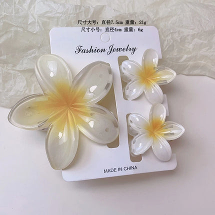 3pcs/set Flower Claw Clip Women Hawaiian Girl Hair Accessories Flower Ponytail Clip Clamp Barrettes Hairpin Summer Beach Jewelry
