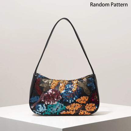 Shoulder Bag,Floral Pop,Sequin Bag,Embroidery,Gala Night,Party Outfits,Prom Bag,Wedding Items,Elegante,Valentine,Random Pattern