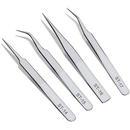 Tweezers Stainless Steel Fine Tipped Tweezers Multipurpose Straight Curved Tweezer Medical Tool Long Forceps