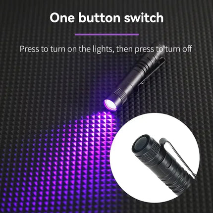 395nm UV Flashlight Ultraviolet Light,Pet Dog Cat Urine Detector Scorpion Finder,Portable UV Lamp w/ Pen Clip Use AAA Batteries