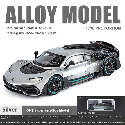 1:18 AMG ONE Super Sports Vehicle Alloy Dieacst Model Car Sound & Light Classic Hobby Collectibles Birthday Gifts