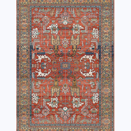 Tapis de style rétro américain pour chambre à coucher Grand tapis de salon Décoration Tapis antidérapant Lavable Tapis de sol de salon Tapis doux pour la maison