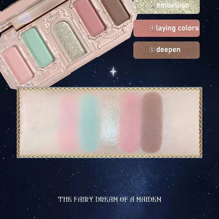 Flower Knows Moonlight Mermaid Eyeshadow Palette 8-Color Matte Shimmer Glitter Eye Makeup Cosmetics Women Beauty Eye Shadow