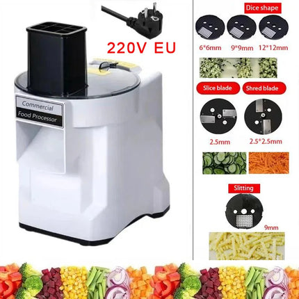 Commercial Dicing Machine K8600 White 3-in-1 Multi-Function Electric Cutter Strips Shreds Slices Dice Radish Potato Vegetables