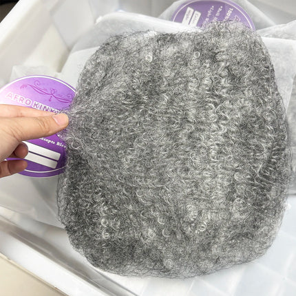 20inch Grey Afro Kinky Human Hair Bulk 50gram/Pack Micro Twist Braiding Extensions Peruvian Remy Hair Bulk for Locs Extensions