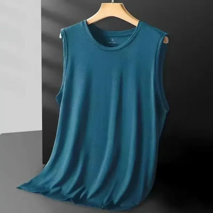 2026 Men's Ice Silk Mesh Vest Lightweight Sports Summer Wear Sleeveless T-shirt Tank Top Casual Fashion Outerwear