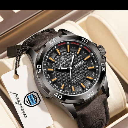 PAAZOMU Men's Luxury Brand Watch Waterproof Luminous Date Week Quartz Wristwatch for Men Stainless Steel Fashion Sports Watches
