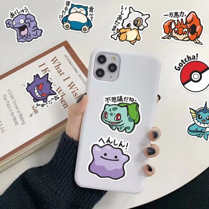 56PCS Cute Anime Pokemon Stickers Cartoon Pikachu Graffiti Sticker for Laptop Motorcycle Stationery DIY Kids Toys Decoration