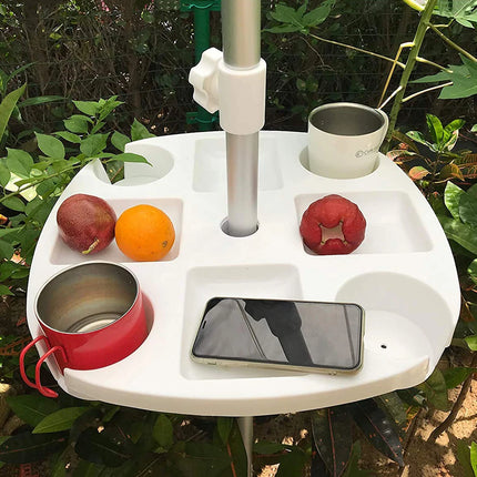 CYBeach Umbrella Umbrella Tray, with 4 Cup Holders and 4 Snack Grids, Suitable for Beaches, Terraces, Gardens and Swimming Pools