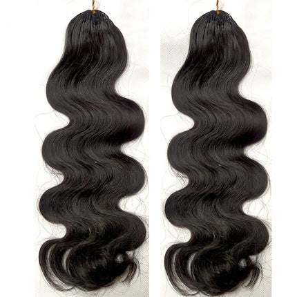 Body Wave Feather Crochet Hair Extension Human Hair Knotless Pre-Separated Crochet Human Hair Extensions Dark Brown Color #27
