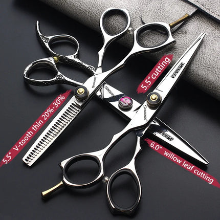 Left-handed 5.5/6 inch Barber Shop Professional Haircut Scissors for Barber Japanese 440C Steel Cutting Shears Salon Accessories
