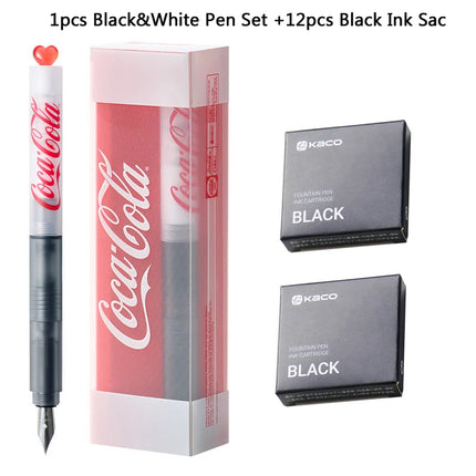 KACO Coca Cola Fountain Pen,EF Hooded Nib Leak-Proof Technology&Iconic Coke Aesthetics Pen For Young Writers&Collectors BestGift
