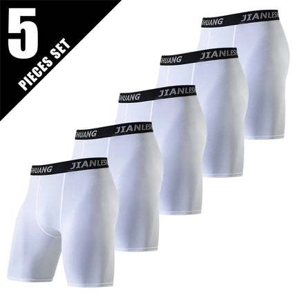 10/5 Piece Set Of Men's Solid Color Classic Long Underwear Quick Drying Youth Sports Comfortable Elastic Casual Boxer Shorts