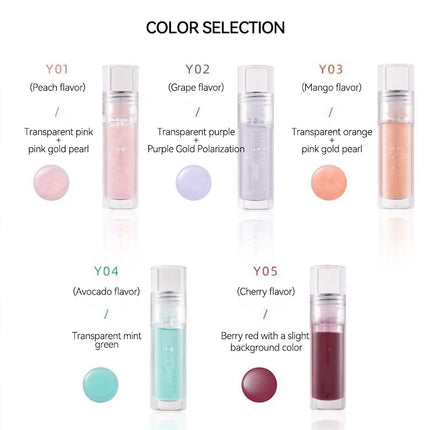 Cappuvini Ice Stick Shape Lip Oil Balm Transparent Texture Moisturizing Hydrating Luminous Lips Long-Lasting Moisture,
