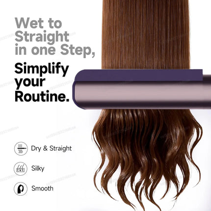 Professional 2IN1 Hair Dryer&Straightener 1300W Quick Dry Air Function Strait Ions Flat Iron Long Lasting Wet&Dry Styling Tool