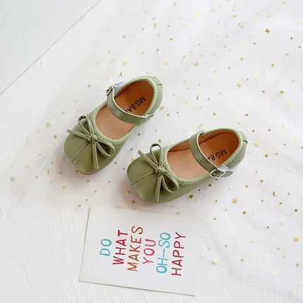 Fashion Mary Janes Shoes For Baby Butterfly Girls Flats Soft Singe Shoes For Kids Girls PU Leather Shoes