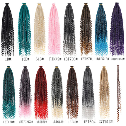 Braids Hair 24Inch Single Dreadlock Extension Reggae Style Faux Locs with Highlight Strands Hand Crocheted Synthetic Dreadlocks