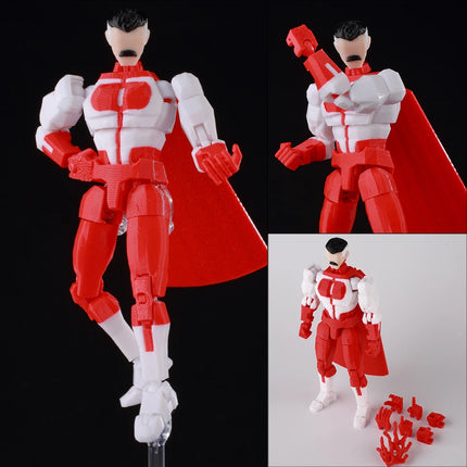 9L3D Invincible T13 Mark RedWhite Suit Dummy13 Anime Action Model Multi-Jointed Figure Superhero Toys Gift For Lover 14cm Height