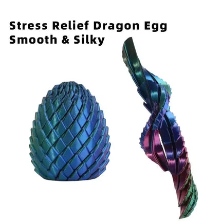 Fun 3D Printed Dragon Egg Spinning Fidget Toy Stress Relief Stretchable Deformable Sensory Fingertip Toy for Adults Kids Gifts
