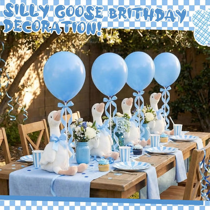 6/10Sets One Silly Goose Table Centerpieces Goose Stuffed Animal Plush Toy Baby Shower 1st Birthday Decoration Party Favors Gift