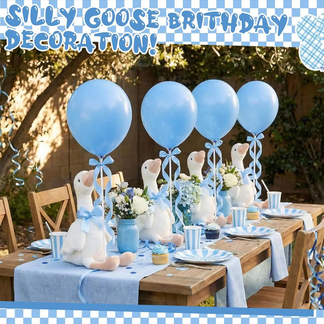 6/10 Sets One Silly Goose Table Centerpieces Goose Stuffed Animal Plush Toy Baby Shower 1st Birthday Decoration Party Favors Gift