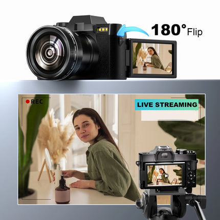 NBD S100F 4K Digital Camera Vlogging 48MP 3"Flip Screen Autofocus 16X Zoom Compact Camera YouTube Wifi Connection