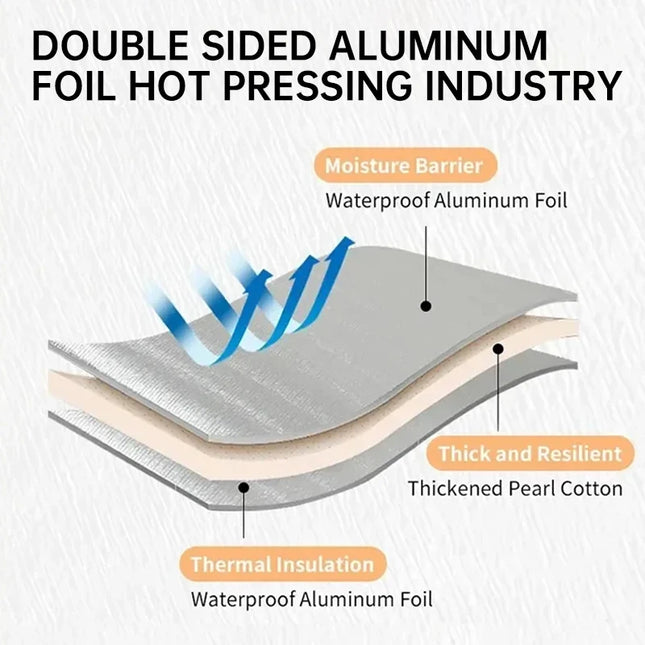 Tapis de sol en mousse à feuille d'aluminium pour camping en plein air Tapis résistant à l'humidité portable Tapis de pique-nique et de plage Isolation en aluminium Tapis de couchage Fournitures de camping