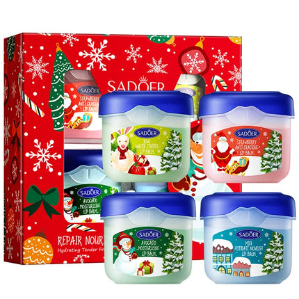 4pcs Lip Balm Set,Christmas Gift Set,Nourishing & Moisturizing Lip Butter Skin Care Lipsticks Makeup for Holiday New Year Gift