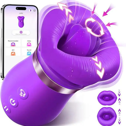 Sucking Vibrator Tongue Licking Sucker Female Oral Clitoris Nipple Stimulator APP Control Vibrating Vacuum Sex Toys for Couples