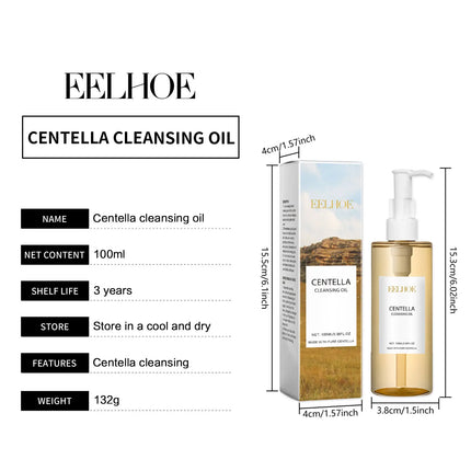 EELHOE Centella Cleansing Oil Makeup Remover Refreshing Clean Pores Oil Control Hydration Centella Asiatica Facial Cleansing Oil
