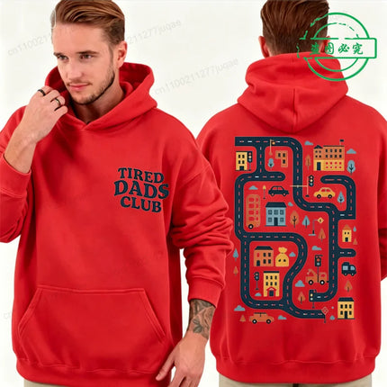 Tired Dads Club Men Hoodies Sweatshirts Creative Graphic Fashion Tracksuits Sweatshirts Vintage Sportwear Daddy Tops Gifts
