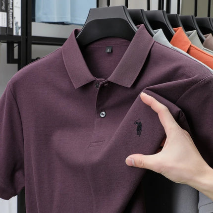 100% pure cotton new high-end brand men's short-sleeved polo shirt summer fashion hot selling pony embroidery golf top T-shirt