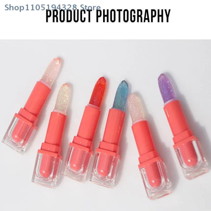 [MP]BSIMONE Glitter Lipstick Lip Balm Color Change Transparent Moisturizing Crystal Jelly Pearlescent Lip Plumper Gloss Cosmetic