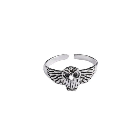 Buyee 925 Sterling Silver Fashion Ring Finger Elegant Owl Ring for Women Excellen Party Fine Jewelry Circle Gift with Box