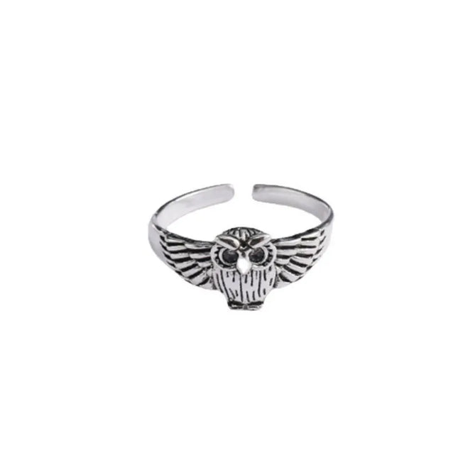 Buyee 925 Sterling Silver Fashion Ring Finger Elegant Owl Ring for Women Excellen Party Fine Jewelry Circle Gift with Box