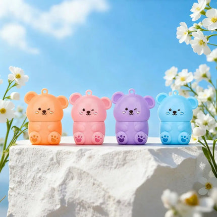 Long Lasting Nourishing Lip Balm Cute Bear Fruit Moisturizing Lip Balm Prevent Dryness & Hydrating Winter Care Lip Balm Lip Care