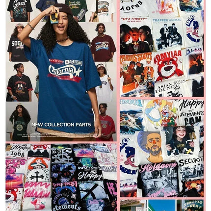 Men's Graphic Varsity T-Shirt 100% Cotton Short Sleeve Tops for Men and Women Vintage Tees