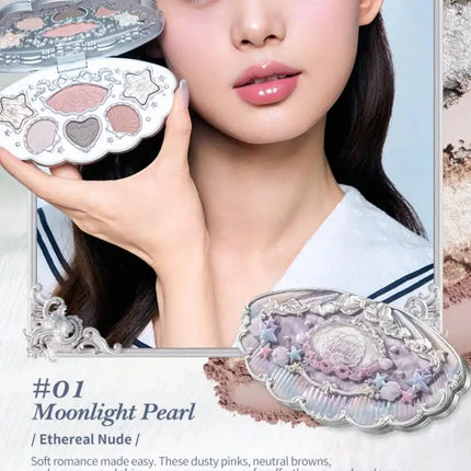 Little Angel Flower Knows Eyeshadow Palette Eye Glitter Make Up Palette Long Lasting 9 Color Eye Shadow For Girl And Women