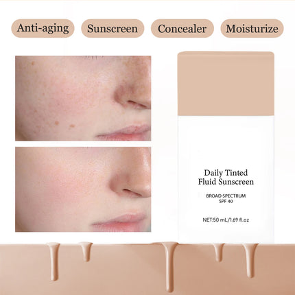 Liquid Foundation Long Lasting Full Coverage Matte Cream Makeup Concealer Natural Liquid Moisturizing Concealer for All Skin