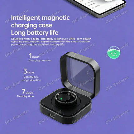 New ECG Monitor Smart Ring 2026 Heart Rate Blood Oxygen Health Monitoring Multi-sport Mode Temperature 3ATM Waterproof Smartring