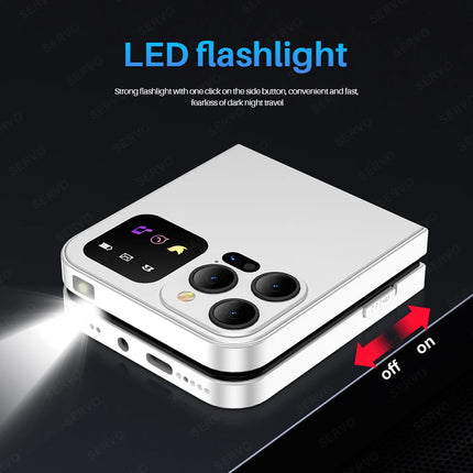 SERVO Classic Color Flip Mobile Phone Auto Call Record FM Radio Speed Dial Magic Voice GSM Dual SIM Unlocked Foldable Cellphones