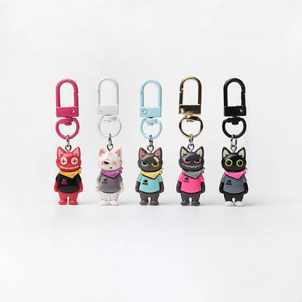 Trend Funny Street Cheap Cat Keychain Creative Bag Accessories Pendant Personalized Cartoon Versatile Key Chains Accessories