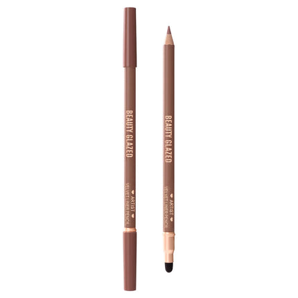 1pc Beauty Glazed Artist Velvet Lipliner Pencil With Sponge brush,Weightless Precise Liner with Super Soft Blendable Texture