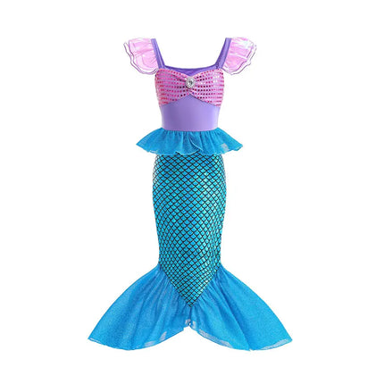 Fancy The Little Mermaid Costume Princess Ariel Mermaid Costume for Girls Ariel Carnival Halloween Costumes Party Dress Clothes