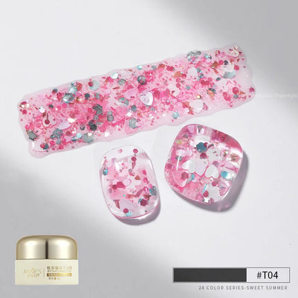 Pretty Colorful Glitter Nail Polish Reflective Candy Color Nail Varnish Semi Permanent UV Polish Nails Art Manicure Jelly Glue