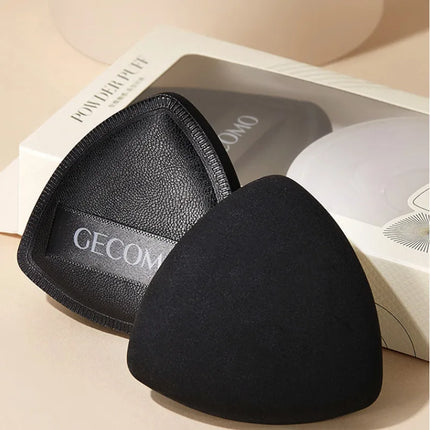 Black Air Cushion Foundation Puff High Elastic Soft Makeup Blender Applicator Sponge Wet Dry Dual Use And Storage Box