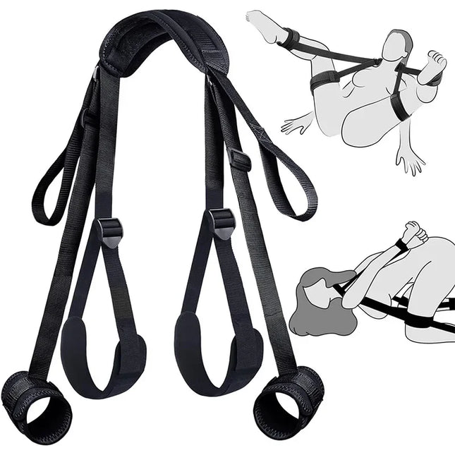 BDSM Restraint SM Handcuff Open Leg Soft Bandage Adult Game Aiding Sex Tool Kit Bondage Sextoy 18+ Sex Products Erotic Set