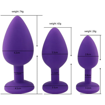 Soft Silicone Butt Plug Anal Plug Unisex Sex Stopper 3 Different Size Adult Toys for Men/Women Anal Trainer for Couples