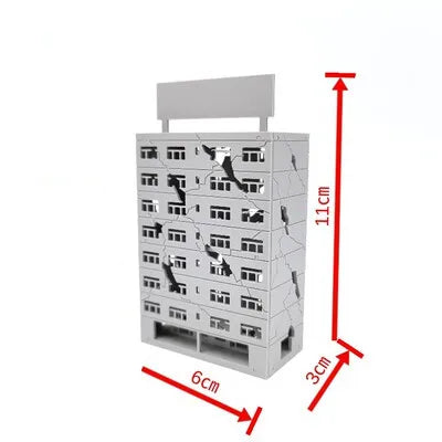1:300 Assembled Building Model Scene Battle Damage Urban Street House High-Rise Viaduct